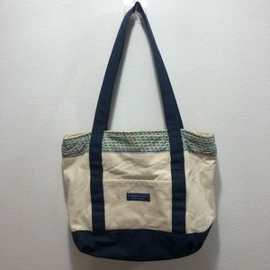 Women’s Vineyard Vines customized handbag designed with small Jon Deer tractors